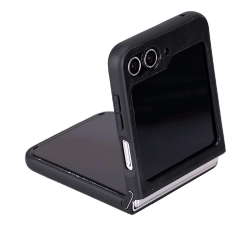 Samsung Galaxy Z Flip5 Uyumlu Deri Arka Kapak Parlak Siyah Samsung Galaxy Z Flip5 Uyumlu Deri Arka Kapak Parlak Siyah