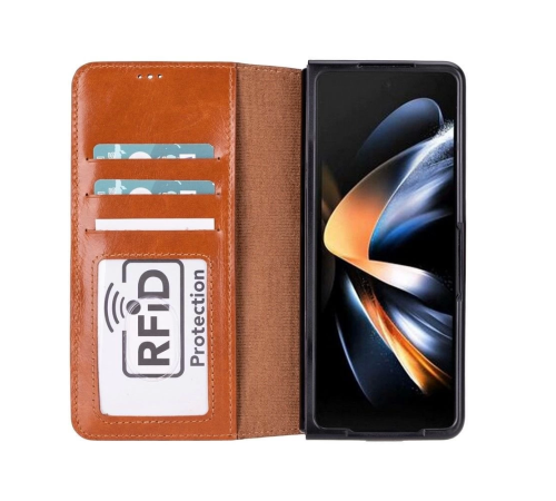 Samsung Galaxy Z Fold5 Uyumlu Deri Cüzdanlı Kılıf Efektli Taba Samsung Galaxy Z Fold5 Uyumlu Deri Cüzdanlı Kılıf Efektli Taba