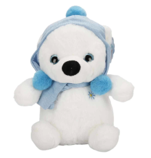 Şapkalı ve Atkılı Peluş Kutup Ayısı 30 cm S00004773