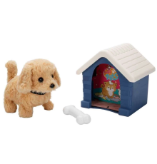 Sesli ve Hareketli Kulübeli Sevimli Peluş Köpek