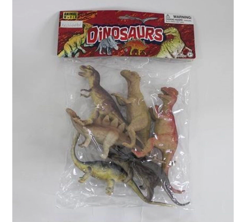SH-9001-Vardem Poşetli 6Pcs 8 İnch  Çiftlik Hayvan ve Dinozor Set