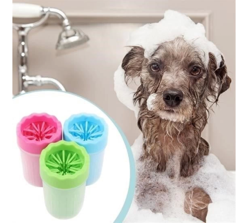 Silikon Jel Fırçalı Kedi Köpek Pati Ayak Temizleme Kovası Büyük