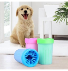 Silikon Jel Fırçalı Kedi Köpek Pati Ayak Yıkama Temizleme Kovası (Küçük)