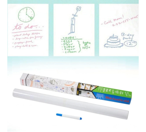Silinebilir Kalemli Sticker Duvara Yapışabilen Yazı Tahtası 60x100 cm Silinebilir Kalemli Sticker Duvara Yapışabilen Yazı Tahtası 60x100 cm