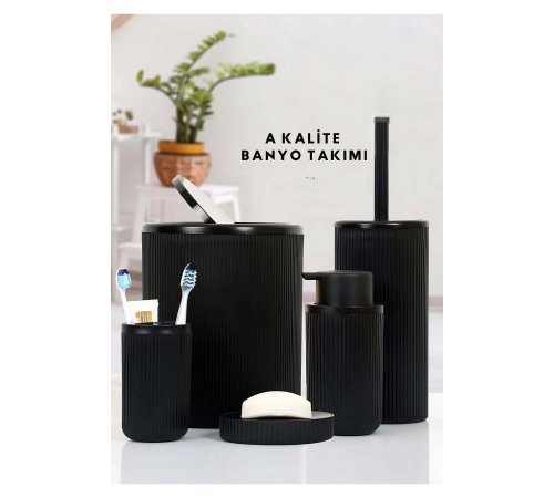 Siyah 5'li Banyo Takımı banyo Dekorasyonu Için Beşli Set banyo Aksesuar Ve Düzenleyicileri