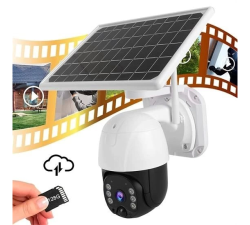 Solar Panelli Su Geçirmez Gece Görüş Destekli Wifi Bağlantılı Güvenlik Kamerası
