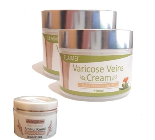 Spider Varicose Veins Cream Variss,,diz,bacak Bakım Kremi 2 Adet + Three Brand Arnavut Aklık Kremi 100 ml