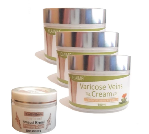 Spider Varicose Veins Cream Variss,,diz,bacak Bakım Kremi 3 Adet + Three Brand Arnavut Aklık Kremi 100 ml