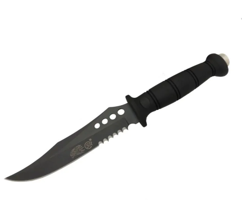 SR S008B Lejyoner Tırtıklı Outdoor Bıçağı 29 cm - Kauçuk Sap, Perçinli SR S008B Lejyoner Tırtıklı Outdoor Bıçağı 29 cm - Kauçuk Sap, Perçinli