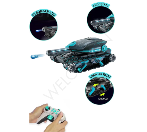 Su Bombası Tankı RC Tank Oyuncak 2.4G Uzaktan Kumanda Tankı 4WD RC Paletli Su Bombası Savaş Tankı Su Bombası Tankı RC Tank Oyuncak 2.4G Uzaktan Kumanda Tankı 4WD RC Paletli Su Bombası Savaş Tankı