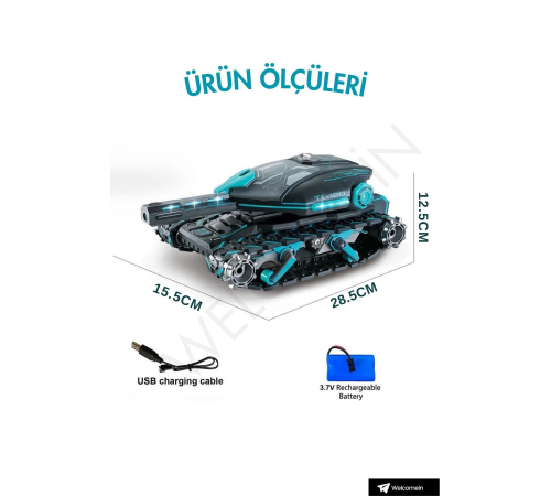 Su Bombası Tankı RC Tank Oyuncak 2.4G Uzaktan Kumanda Tankı 4WD RC Paletli Su Bombası Savaş Tankı Su Bombası Tankı RC Tank Oyuncak 2.4G Uzaktan Kumanda Tankı 4WD RC Paletli Su Bombası Savaş Tankı