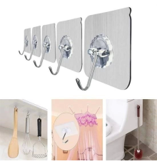 Süper Güçlü Yapışkanlı Suya Dayanıklı Şeffaf Askı 5li Set Yeniden Kullanılabilir Kancalar