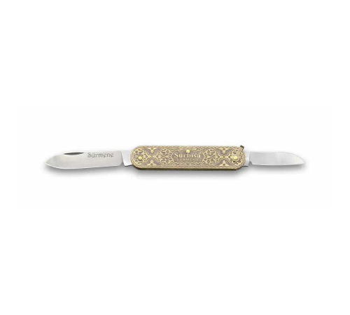 Sürbısa 61804 Pirinç İşlemeli Sürmene Çakısı 5,5 / 3,5 cm - Çift Bıçaklı Sürbısa 61804 Pirinç İşlemeli Sürmene Çakısı 5,5 / 3,5 cm - Çift Bıçaklı