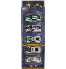 Sürtmeli Die Cast 5'Li Metal Polis Araçları
