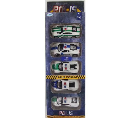 Sürtmeli Die Cast 5'Li Metal Polis Araçları