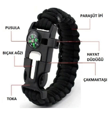 Survival Kamp Bileklik  Düdük Çok Amaçlı