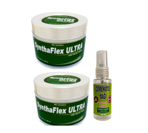 Syntha-Flex Sırt Diz Vücut Sızıları İçin Masaj Bakım Kremi 100 ml x 2 ad+Masaj yağı ile 30 ml Syntha-Flex Sırt Diz Vücut Sızıları İçin Masaj Bakım Kremi 100 ml x 2 ad+Masaj yağı ile 30 ml