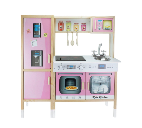 T1013 Ahşap Buzdolaplı Mutfak Pembe T1013 Ahşap Buzdolaplı Mutfak Pembe