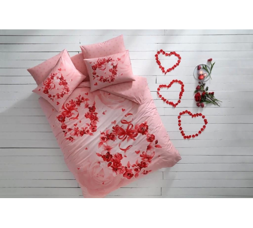 Taç Glow Parlayan Çift Kişilik Nevresim Takımı Roses Pembe Taç Glow Parlayan Çift Kişilik Nevresim Takımı Roses Pembe