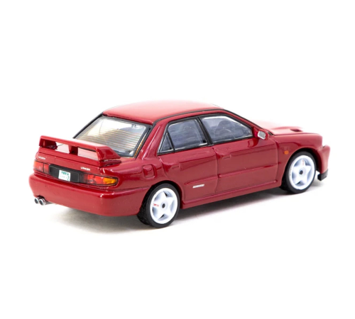 Tarmac Works 1/64 Mitsubishi Lancer GSR Evolution II Red with Tarmac Cards Tarmac Works 1/64 Mitsubishi Lancer GSR Evolution II Red with Tarmac Cards