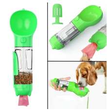 Taşınabilir Hazneli Mama Kaplı ,Kaka Poşetli Kedi,Köpek Suluğu-300ml