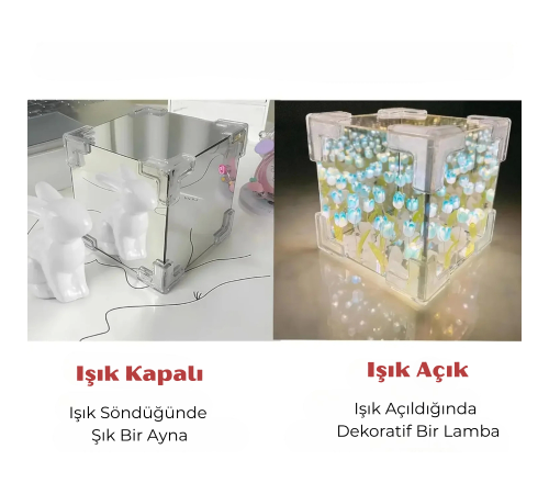 Tatlı Sonsuz Lale Küp Gece Lambası Laleli Masa Lambası Kendin Yap DIY