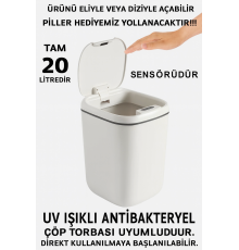 Teknolojik Çöp Kutusu Otomatik Aç Kapat Sensörlü Mutfak Banyo Ev Ofis PİLLER DAHİLDİR