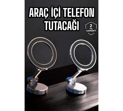 Telefon Tutucu Tüm Arabalara Uyumlu Araç İçi Katlanabilir Manyetik Tasarım