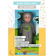 Tesettürlü Meryem Bebek Sesli Dua ve İlahi Söyleyen İnteraktif Maneviyat Geliştirici Oyuncak Bebek