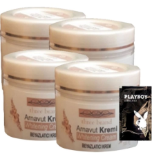 Three Brand 4lü Adet Arnavut Kremi Whitens Cream Aklık Kremi LFHX0420 100 ml + 1 Adet Jel Hediye