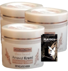 Three Brand Arnavut Kremi 100 ml 3x Adet Whitens Cream Antikara Kremi SNMP20401 + 1 Adet Jel Hediye