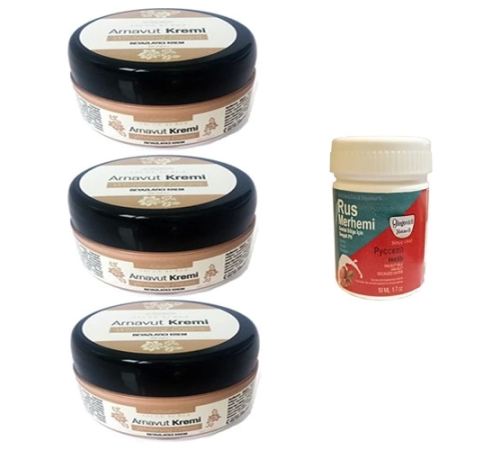 Three Brand Arnavut Kremi 3 Adet + Rus Merhemi 50 ml 1 Adet Three Brand Arnavut Kremi 3 Adet + Rus Merhemi 50 ml 1 Adet