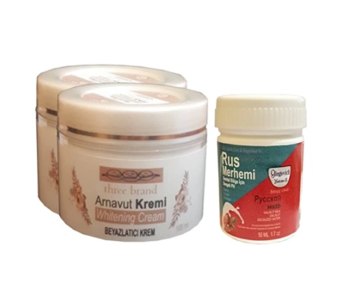 Three Brand Vücut Kremi 100 ml Arnavut Kremi 2 Ad + Rus Merhemi 50 ml 1 Ad Three Brand Vücut Kremi 100 ml Arnavut Kremi 2 Ad + Rus Merhemi 50 ml 1 Ad