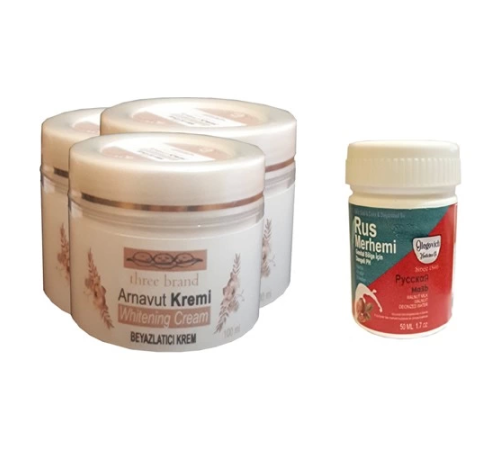 Three Brand Vücut Kremi 100 ml Arnavut Kremi3 Adet + Rus Merhemi 50 ml 1 Adet Three Brand Vücut Kremi 100 ml Arnavut Kremi3 Adet + Rus Merhemi 50 ml 1 Adet