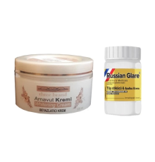 Three Brand Whitening Cream 100 ml Arnavut Kremi Aklık Kremi + Russıan Glare Tüy Dökücü Azaltıcı Merhem 50 ml 1