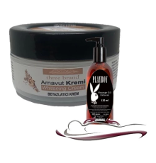 Three Brand Whitening Cream 3 Adet Arnavut Kremi 50ML Aklık Kremi Ile 120ML Etkili  Masaj Yağı