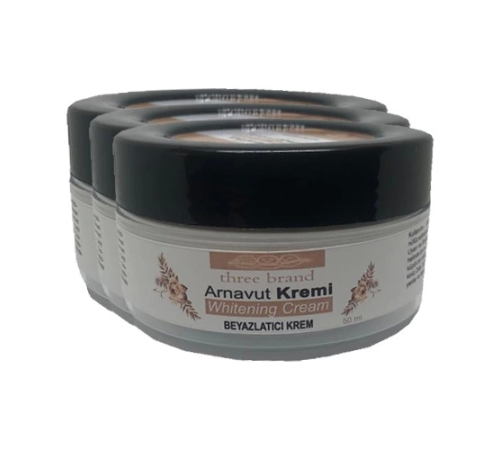 Three Brand Whitening Cream 3 Adet Arnavut Kremi 50ML Aklık Kremi Ile 120ML Etkili  Masaj Yağı