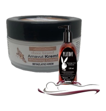 Three Brand Whitening Cream 4 Adet Arnavut Kremi 50ML Aklık Kremi Ile 120ML Etkili  Masaj Yağı