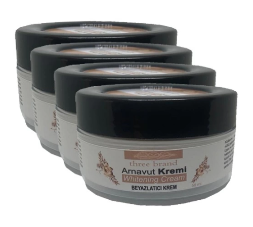 Three Brand Whitening Cream 4 Adet Arnavut Kremi 50ML Aklık Kremi Ile 120ML Etkili  Masaj Yağı