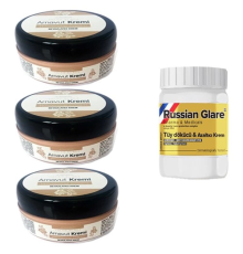 Three Brand Whitening Cream 50 ml Arnavut Kremi Aklık Kremi 3 Adet+ Russıan Glare Tüy Dökücü Azaltıcı Merhem 50 ml 1 Adet