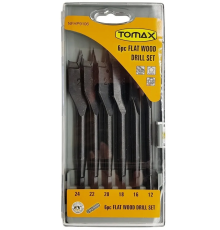 Tomax Yaprak Ahşap Matkap Ucu Takımı 12-24 mm - 6 Parçalı