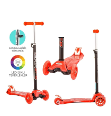 Torutoys Kırmızı Twist Işıklı Scooter Kırmızı