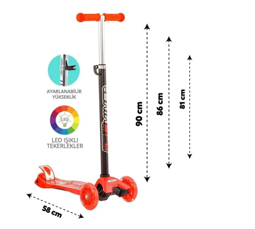 Torutoys Kırmızı Twist Işıklı Scooter Kırmızı Torutoys Kırmızı Twist Işıklı Scooter Kırmızı