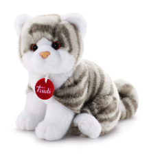 Trudi Brad Peluş Beyaz Gri Kedi 20 cm