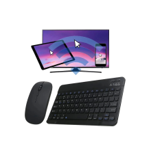 Tüm Cihazlara Uyumlu Akıllı Taşınabilir Şarj Edilebilir Kablosuz Bluetooth Klavye + Mause