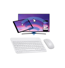 Tüm Cihazlara Uyumlu Akıllı Taşınabilir Şarj Edilebilir Kablosuz Bluetooth Klavye + Mause