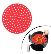 BX Renkli Isıya Dayanıklı Yıkanılabilir Silikon Fırın Ve Airfryer Yuvarlak Pişirme Matı 20 Cm