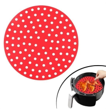 BX Renkli Isıya Dayanıklı Yıkanılabilir Silikon Fırın Ve Airfryer Yuvarlak Pişirme Matı 23 Cm