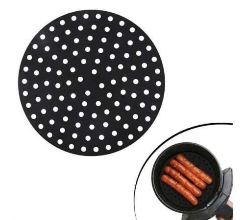 BX Renkli Isıya Dayanıklı Yıkanılabilir Silikon Fırın Ve Airfryer Yuvarlak Pişirme Matı 23 Cm