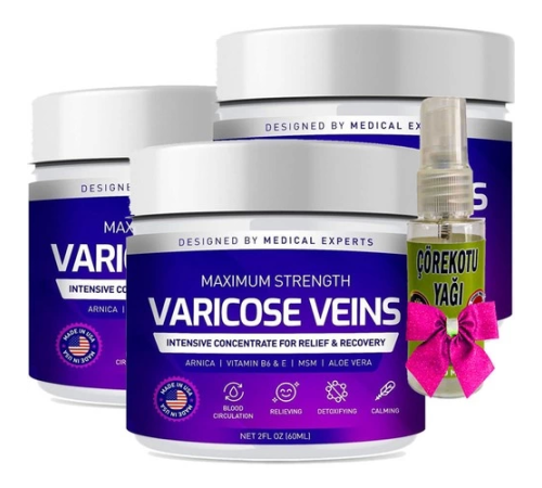 Varicose Veins Purple Bakım Kremi 100 ml x 3 adet + Çörek Otu Yağı 30 ml Varicose Veins Purple Bakım Kremi 100 ml x 3 adet + Çörek Otu Yağı 30 ml